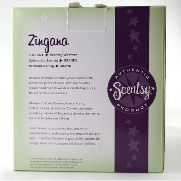 Scentsy Zingana Warmer Full Size Wax Melts Nature Wood Zebrawood Lights Up - Picture 9 of 11